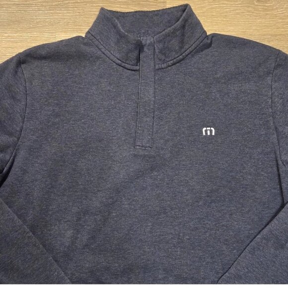 Travis Mathew Cloud Quarter Zip 2.0 Soft Sweater Men's Size Medium Heather Blue - Picture 4 of 9